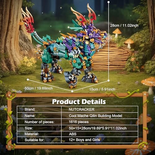 NUTCRACKER Cool Mechanical Kirin Animal Building Set 1616 Pieces