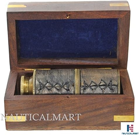 NauticalMart 6 Inch Brass Telescope with Wooden Box