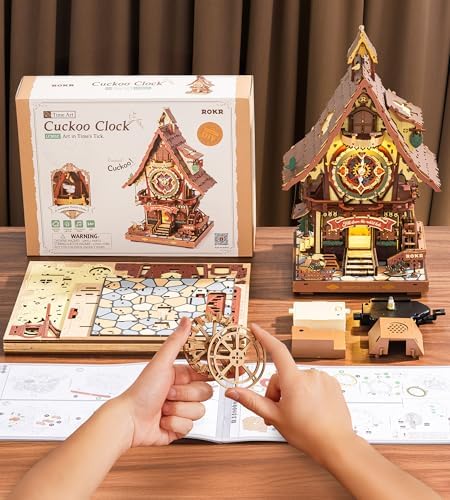 ROKR Cuckoo Clock 3D Wooden Puzzle Kit