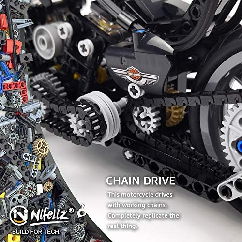 Nifeliz Knuckle Chopper Motorcycle Building Kit 451 Pieces
