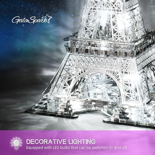 GalaSpark 21 Inch 3D Puzzle LED Eiffel Tower Model Kit