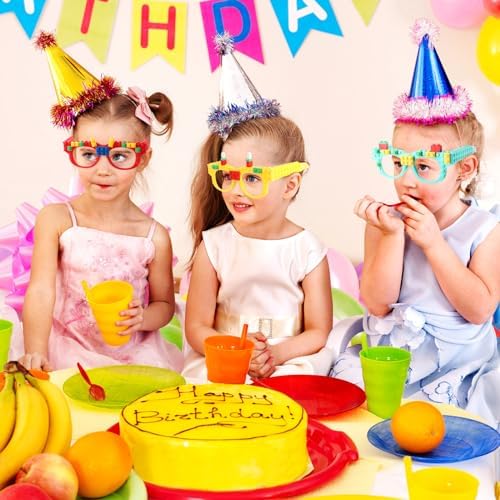 Hxezoc 12 Pcs DIY Building Blocks Glasses Set