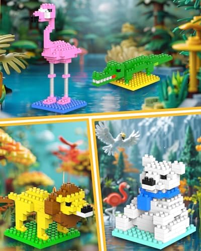 Kimiangel Mini Animal Building Blocks 12 Pack for Kids
