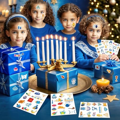 JULMELON 240 PCS Hanukkah Stickers for Kids Classroom