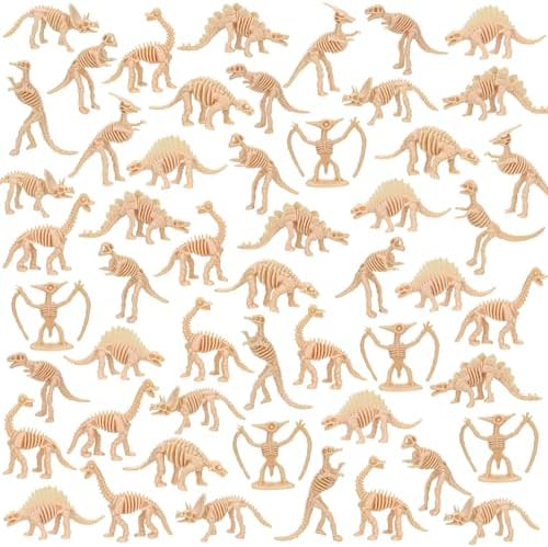 60 PCS Dinosaur Fossil Skeletons Science Play Toy