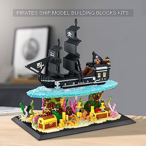 Flycites Pirate Ship Building Blocks Kit 4059PCS Classic Mini Micro Blocks Set