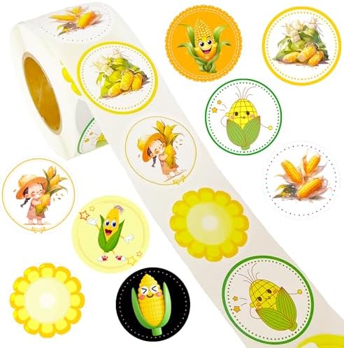 500 pcs Corn Labels Roll Stickers for Parties