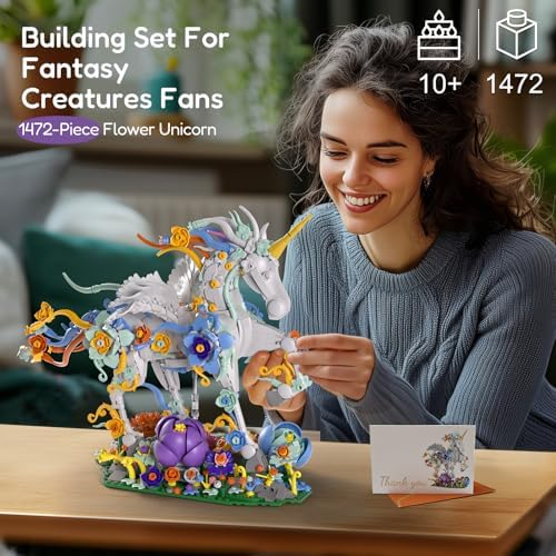 Sillbird Flowers Unicorn Building Toy Set