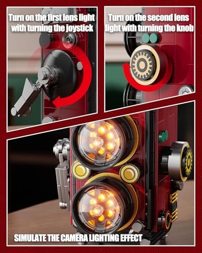 TYCOLE Retro Camera Building Blocks with Lights 719Pcs
