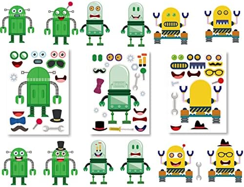 24 Sheets Robot Stickers DIY Craft for Kids Toddlers