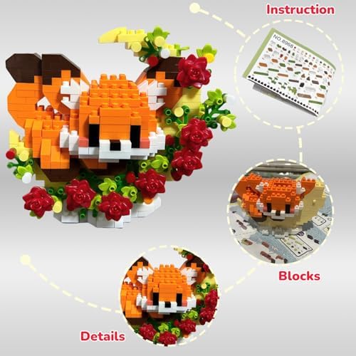 4 Pack Micro Animal Building Blocks with Flower and Moon
