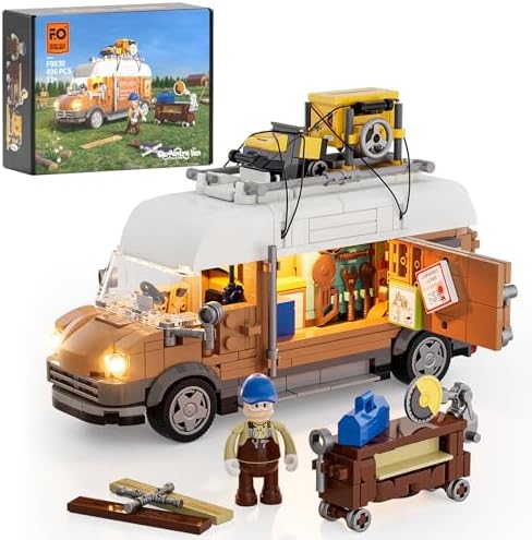 FUNWHOLE Building Set with Light and Tools for Adults and Teens