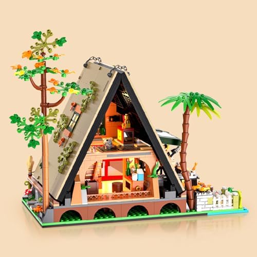 Vziimo A-Frame Cabin Building Set 1486 Pcs