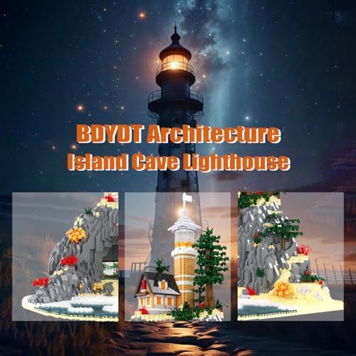 BDYDT Architecture Island Cave Lighthouse Micro Building Blocks Set 5686PCS