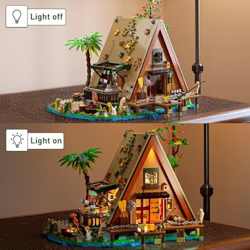 Vziimo A-Frame Cabin Building Set 1486 Pcs
