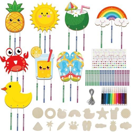 Summer Wind Chime Craft Kit for Kids 16 Pieces