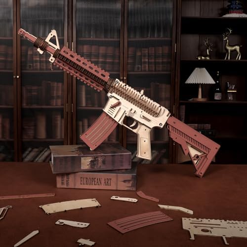 3D Wooden Puzzle Gun - DIY Assembly Toy for Adults