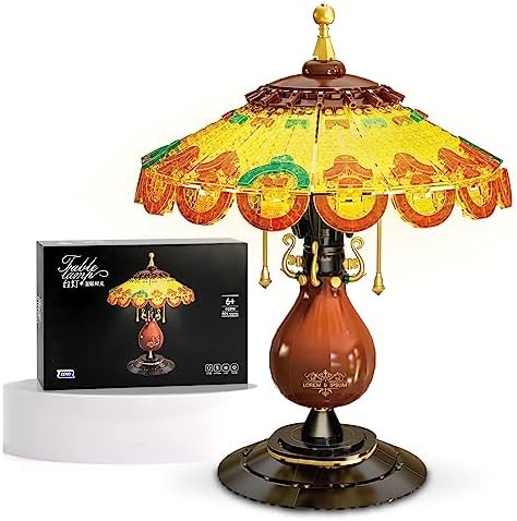 Retro-Style Table Lamp Building Set for Adults - 804 Pieces