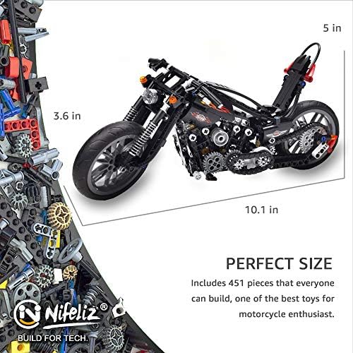 Nifeliz Knuckle Chopper Motorcycle Building Kit 451 Pieces