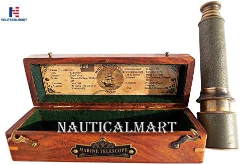 18 Inch Brass Ship Captain Telescope with Hardwood Box