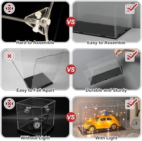 LANSCOERY Clear Acrylic Display Case with Black Base 1