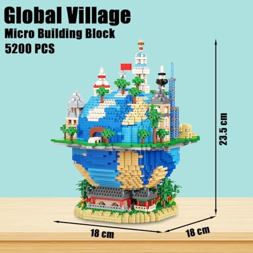 HONLANCH Global Village Micro Building Blocks Set 5200 Pieces