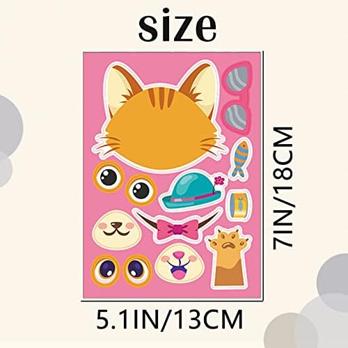 27 Sheet Cat Face Sticker Sheets Kids Craft