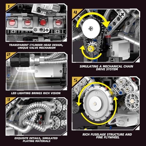 Mini V8 Engine Model Kit with Motor and App Control
