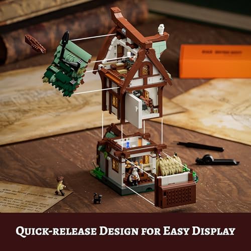 FUNWHOLE Medieval Apothecary Shop Building Set with Lights
