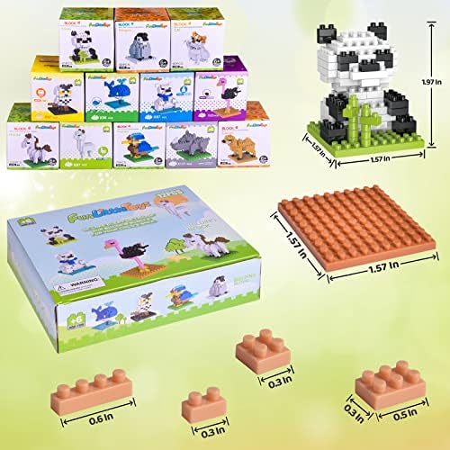 FUN LITTLE TOYS Mini Animals Building Blocks Set 12 Boxes