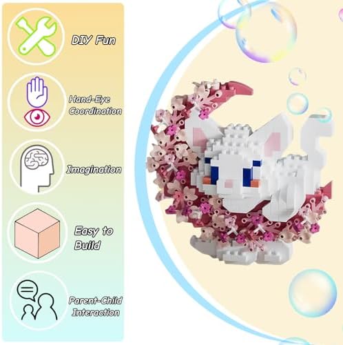 4 Pack Micro Animal Building Blocks with Flower and Moon