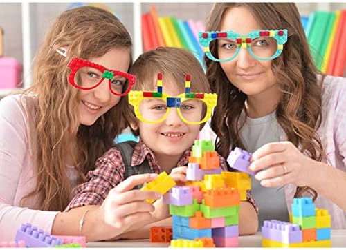 Hxezoc 12 Pcs Building Block Glasses Set