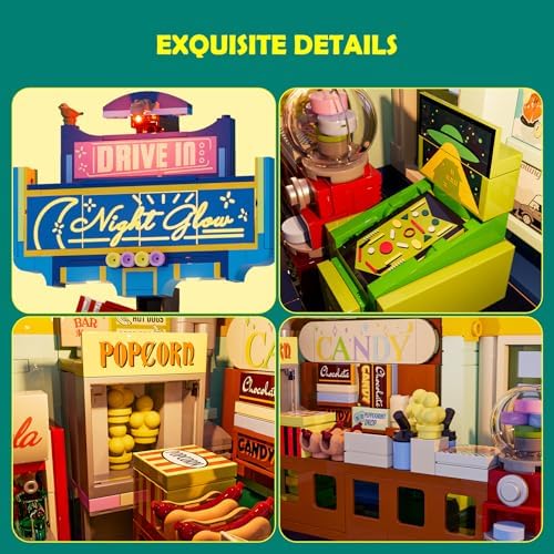 Lumibricks City Drive-In Theater Lighting Building Set 1760 Pcs