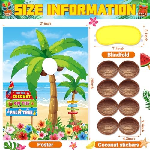 Faccito tropical party game with 24 pcs stickers