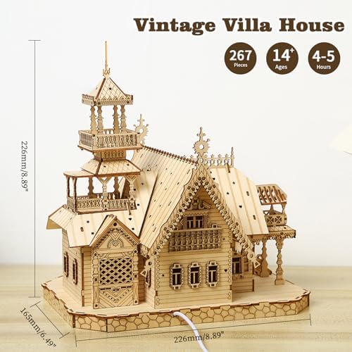 Hallisun 3D Wooden Puzzle Vintage Cottage Villa