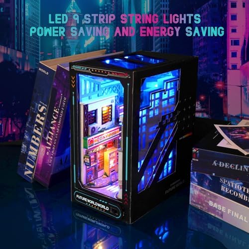 Cyberpunk DIY Book Nook Kit with LED Lights