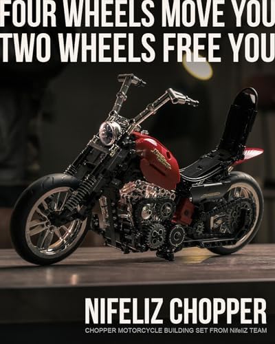 Nifeliz Chopper Motorcycle Building Set for Adults