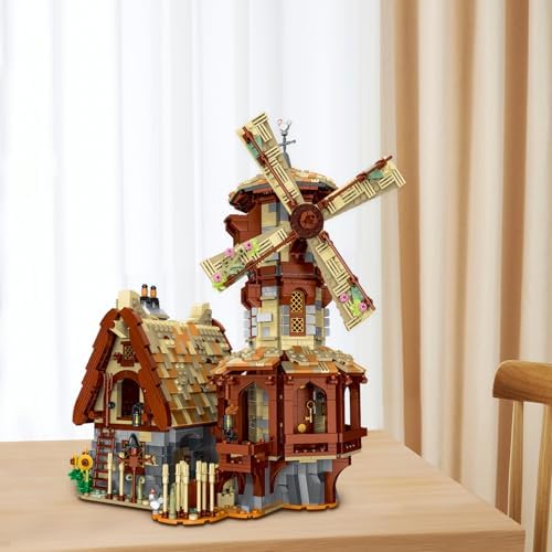 JMBricklayer Medieval Windmill House Building Set for Adults