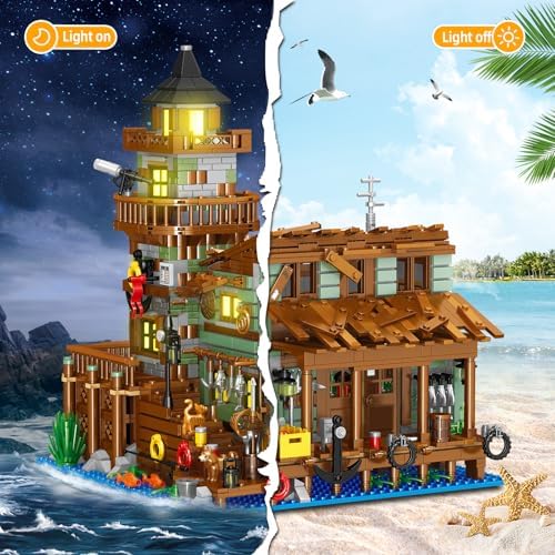 Fishing Village Store House Building Set with LED Light