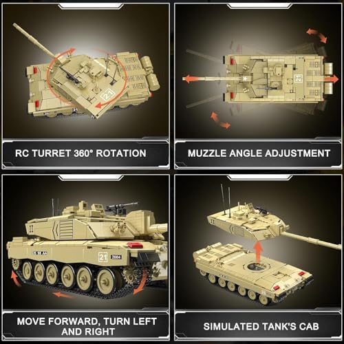 Mould King Challenger-2 Tank Building Kit 1129 Pieces with Remote Control