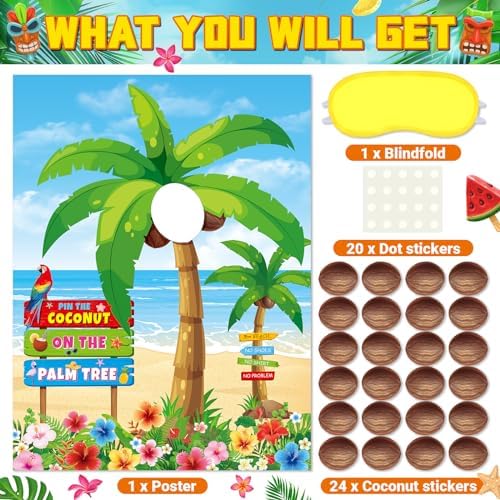 Faccito tropical party game with 24 pcs stickers