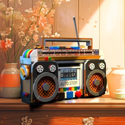 Retro Radio Building Blocks Kit with 2 Figures 554 Pieces