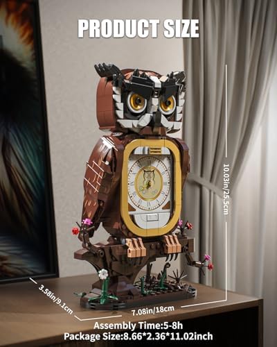Owl Clock Building Blocks Set 964Pcs STEM Toy for Kids