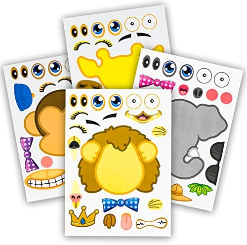 24 Animal Sticker Sheets for Kids - Zoo and Safari Theme
