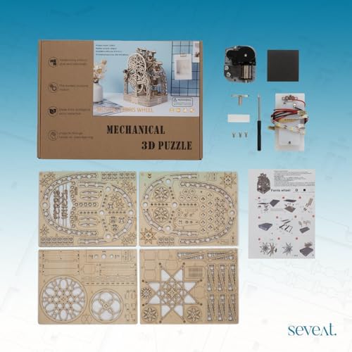 Seveat Mechanical 3D Wooden Ferris Wheel Puzzle