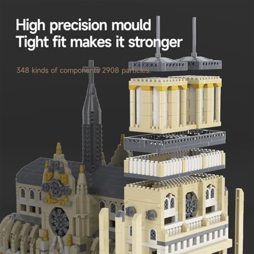 GOTIMON Micro Mini Notre Dame Cathedral Building Block Set 2908 Pieces
