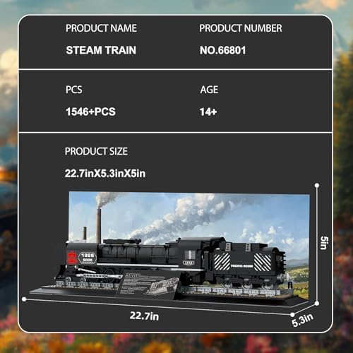 Collectible Steam Train Building Block Set 66801 for Kids and Adults