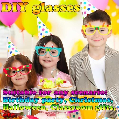 Naniutoy 9 PCS DIY Building Blocks Glasses Set for Kids