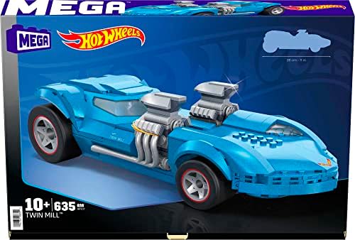 MEGA Hot Wheels Race Car Building Set Twin Mill 635 Pieces