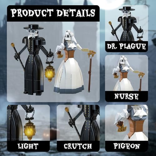 Plague Doctor Building Blocks Set - 500Pcs Medieval Themed Collectible Toy